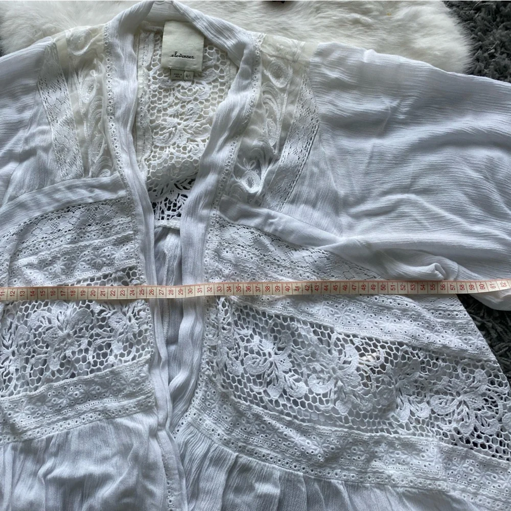 Elevenses by Anthropologie White Crochet Kimono Cardigan - Picture 8 of 8